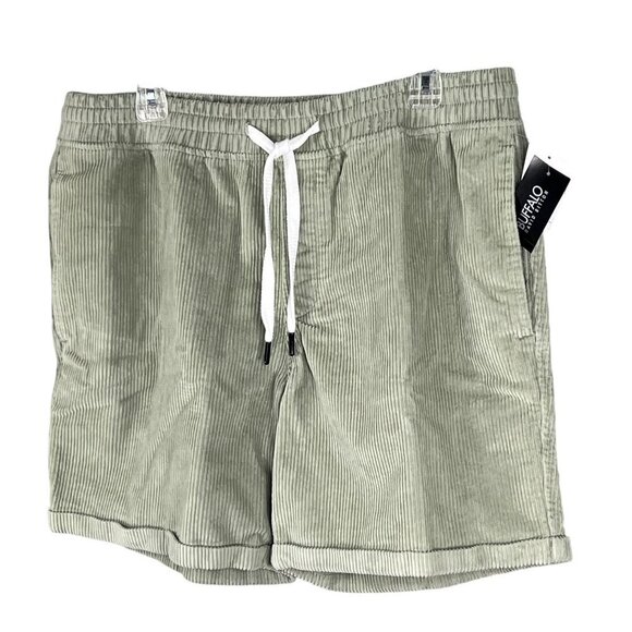 Buffalo David Bitton Mens L Sage Green Corduroy Haiden Shorts Summer Minimalist - Picture 7 of 14